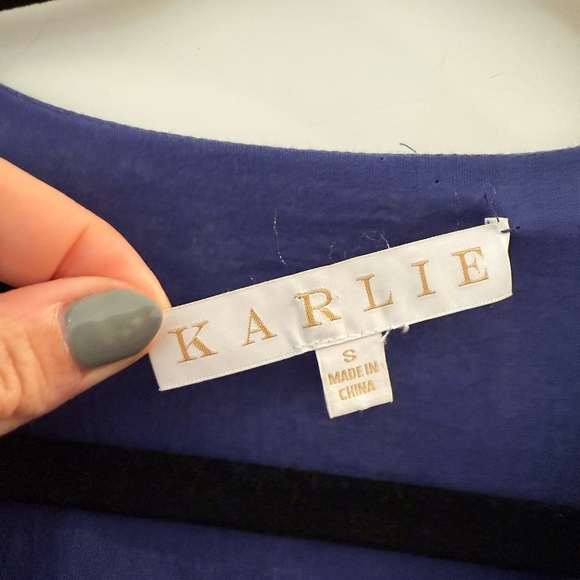 Karlie Multi Floral Puff Short Sleeve Mini Dress Small - Picture 5 of 6